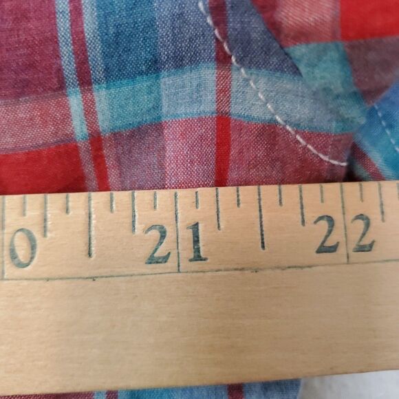 Johnnie O Hangin Out Mens M Plaid Button Up Shirt Short Sleeve Cotton JMWS4420 - Picture 14 of 16